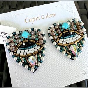 CAPRI COLETTE Beaded Heart earrings